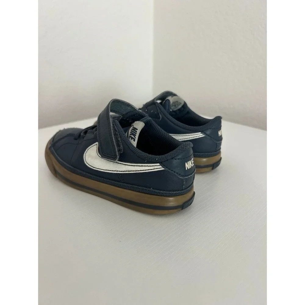 KIDS' TODDLER NIKE COURT LEGACY CASUAL SHOES Thunder Blue/Gum Light Brown 10c